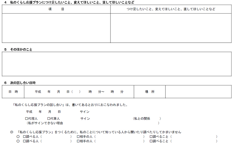 私のくらし応援プランの話し合い