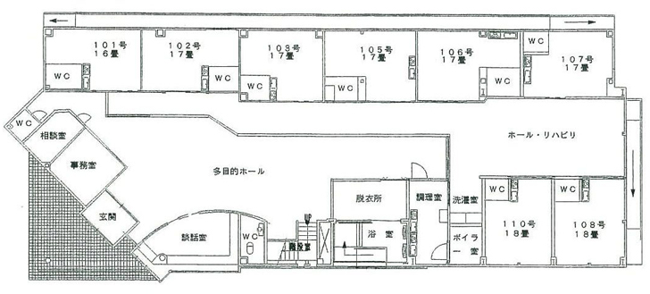 【あずましや支援ハウス・見取り図】