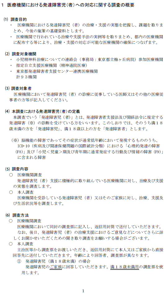 調査の概要1ページ
