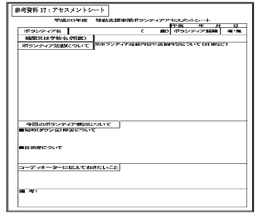 アセスメントシート