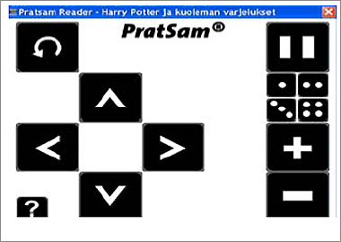 PratSam（フィンランドの朗読プログラム）の画面