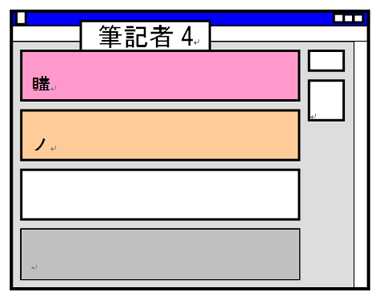 図4.それぞれの筆記者用の入力状況（筆記者4）
