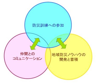 図　防災プロジェクトの３つの領域