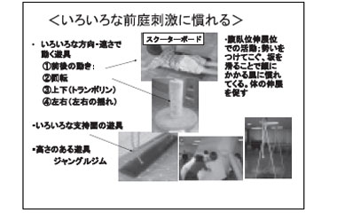 いろいろな前庭刺激に慣れる