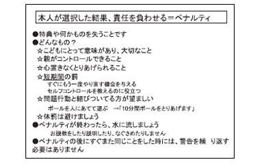 本人が選択した結果、責任を負わせる＝ペナルティ
