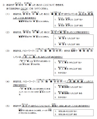 調査票（知的障害者向け）