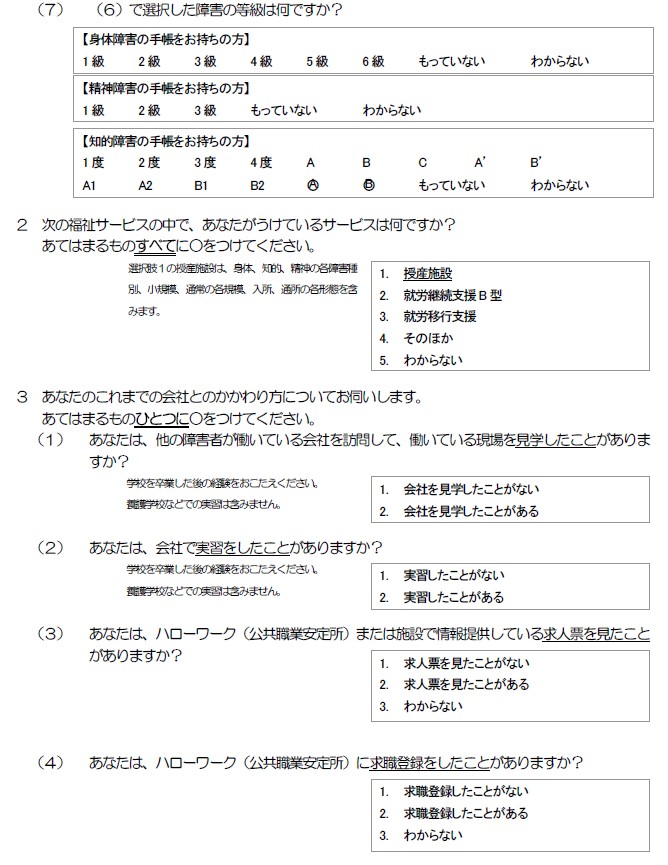 調査票（代理記入者向け）