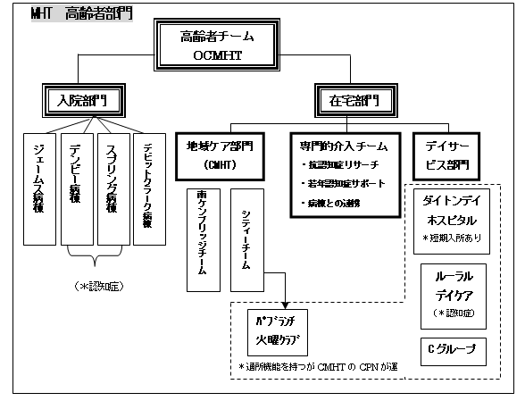 ケンブリッジシャー精神保健トラストの高齢者部門　チーム構造