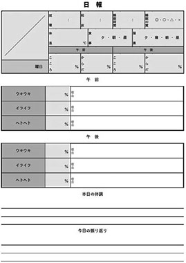 図１　日報記入用紙（表面）