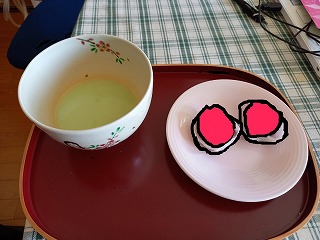 お茶といちご大福