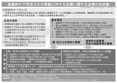 図　医療的ケア児及びその家族に対する支援に関する法律の全体像