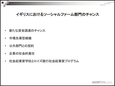 イギリスのソーシャルファームの現状と課題：スライド11