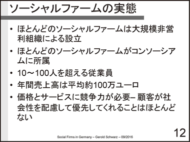 ドイツのソーシャルファームの現状と課題：スライド12