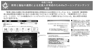 図　令和3年度教育と福祉の連携による支援人材育成のためのeラーニングコンテンツ配信