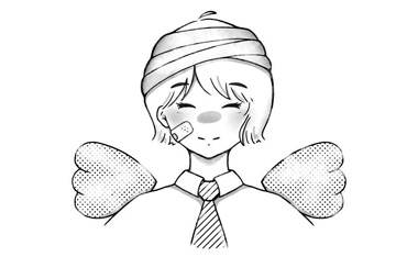 きょうだいによる天使のイラスト