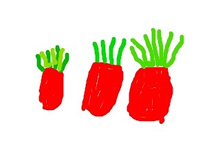 いちごの絵（細長くなっている）