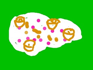 お椀で餅をいれてる絵