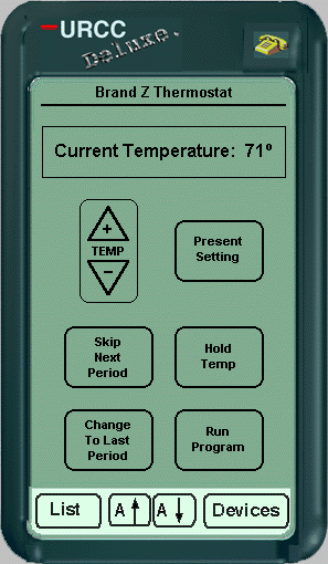 An URCC controller controlling a thermostat.