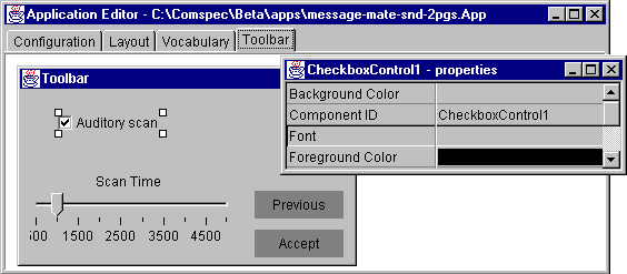 Figure 7: The Toolbar Editor