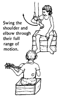 Swing the shoulder and elbow through their full range of motion.