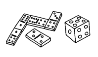 You can make dominos and dice out of wood.