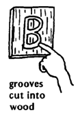 Grooves cut into wood.