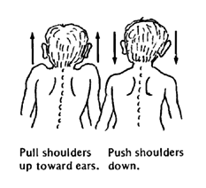 Pull up toward ears & push down shoulders.