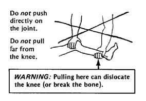 Do not push directly on the joint.