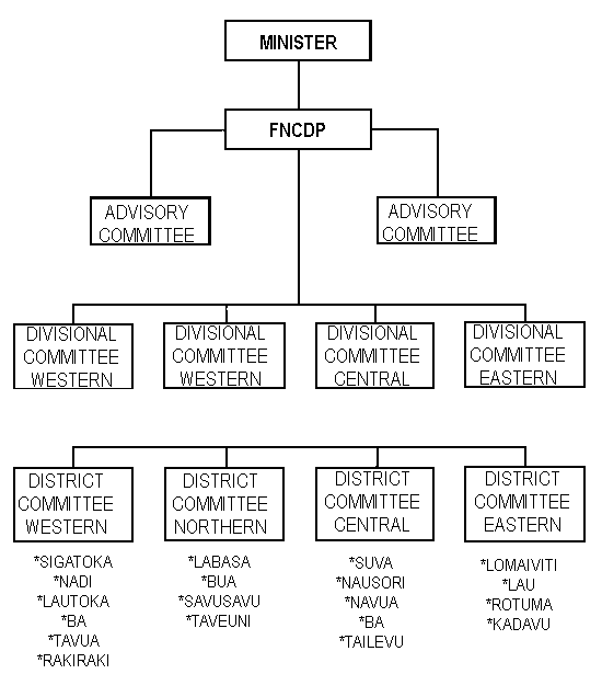 The Fiji National Council for Disabled Persons - Organisation Chart.